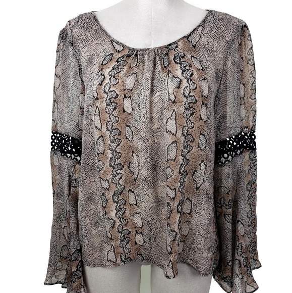 Annalee + Hope Tops - Annalee + Hope Blouse Womens Sz L Brown Snake